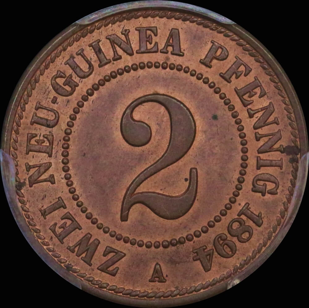 German New Guinea 1894 Copper 2 Pfennig KM#2 PCGS MS64RB product image