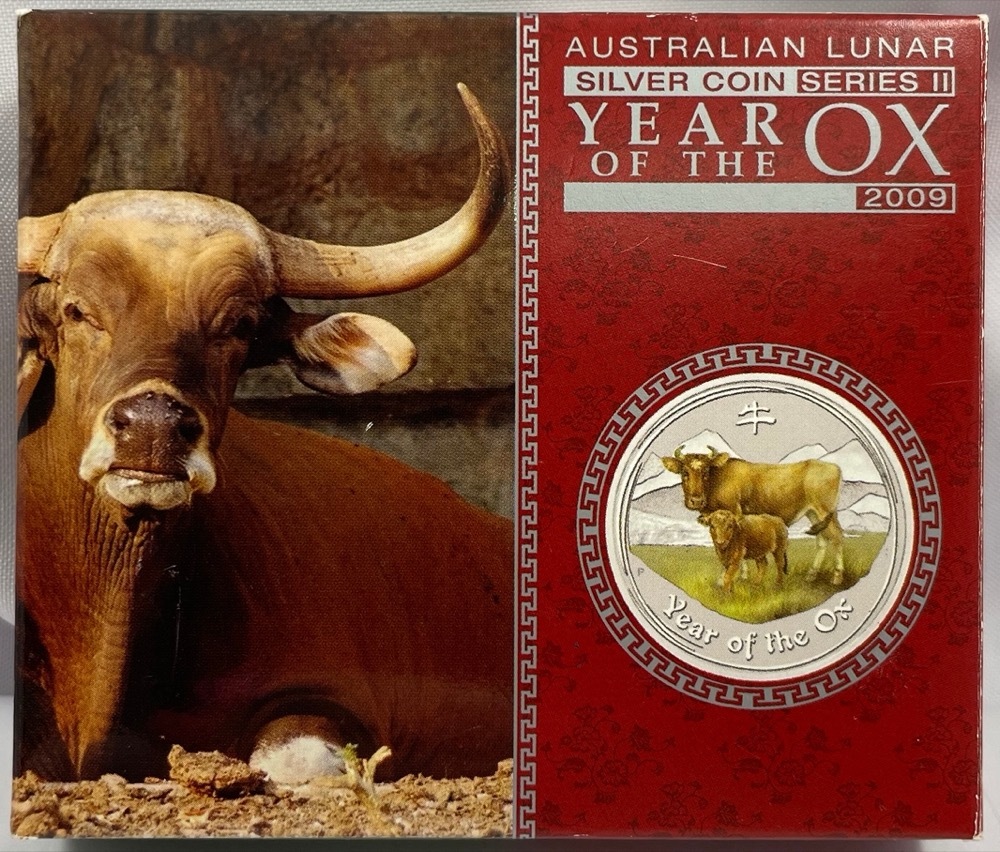 2009 Silver Lunar 1oz Coloured Proof Coin Ox product image