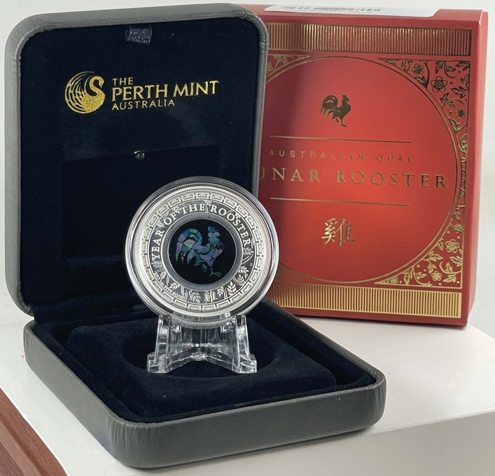 2017 Silver 1oz Proof Coin Opal Lunar Rooster product image