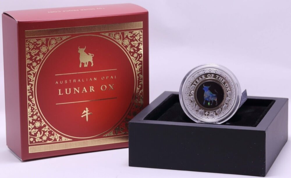 2021 Silver 1oz Proof Coin Opal Lunar Ox product image