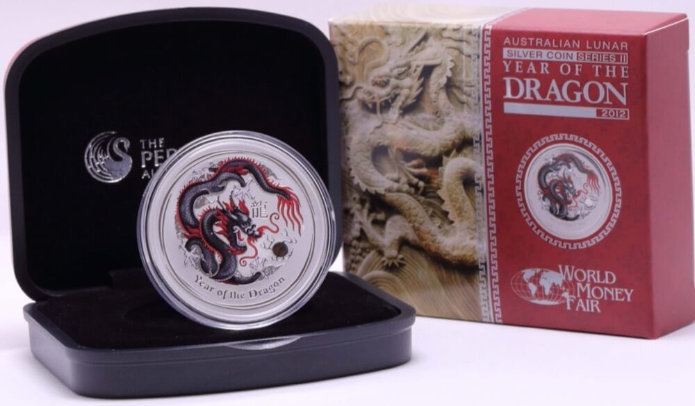 2012 Silver 1oz Coloured Coin Lunar Purple Dragon  product image
