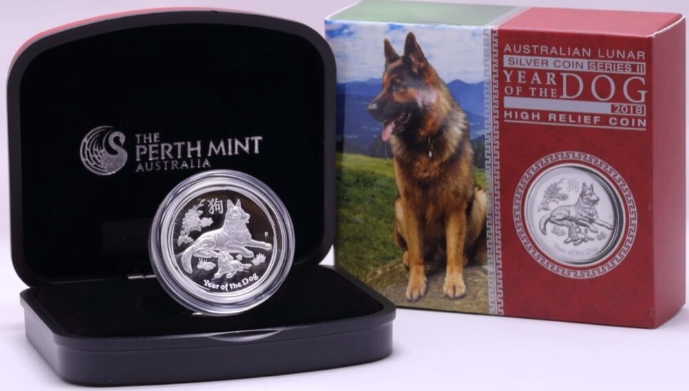 2018 Silver 1oz High Relief Proof Coin Lunar Dog product image