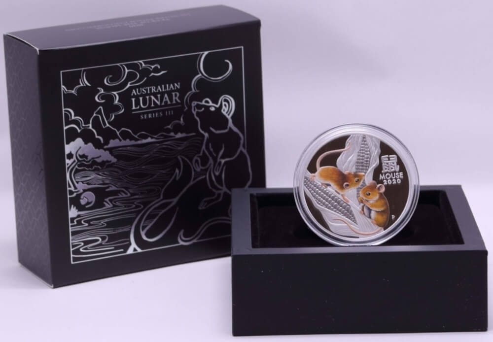 2020 Silver 1oz Coloured Proof Coin Lunar Mouse product image