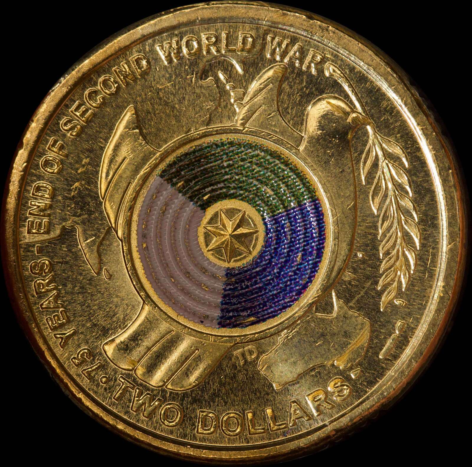 2020 Coloured 2 Dollar Coin 75 Years End of Second World War Uncirculated product image