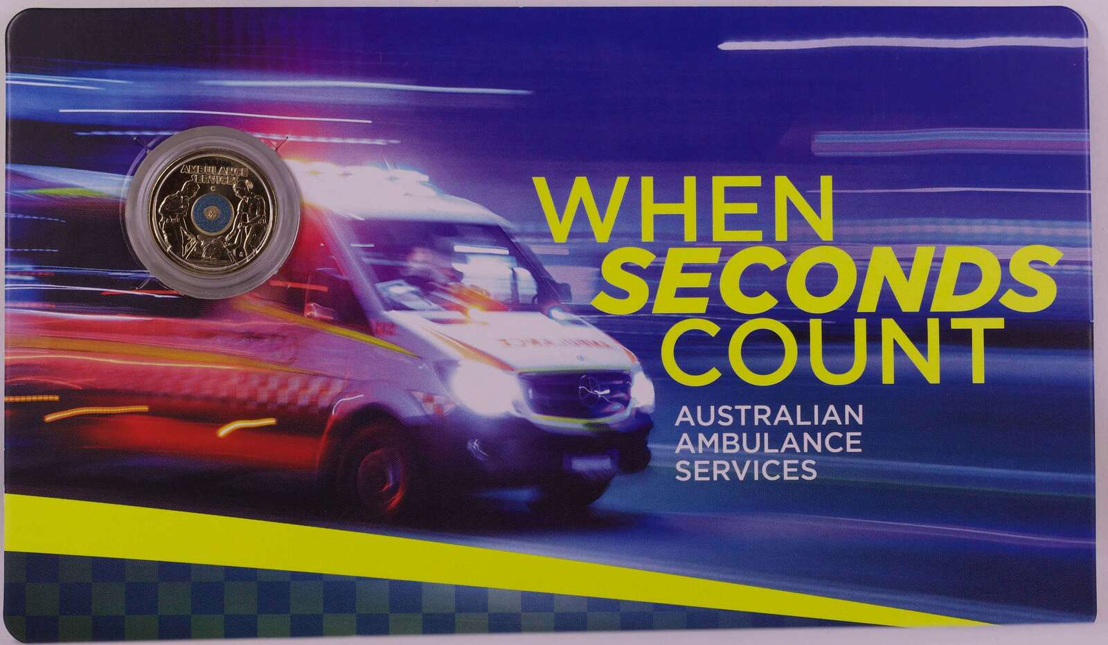 2021 Coloured 2 Dollar Coin Ambulance Services C Mintmark on Card Uncirculated product image