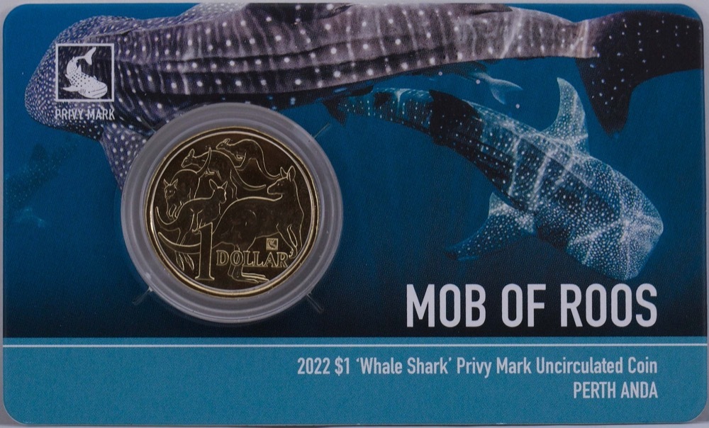 2022 $1 Coin In Card Perth ANDA Money Expo Whale Shark Privy Mark product image