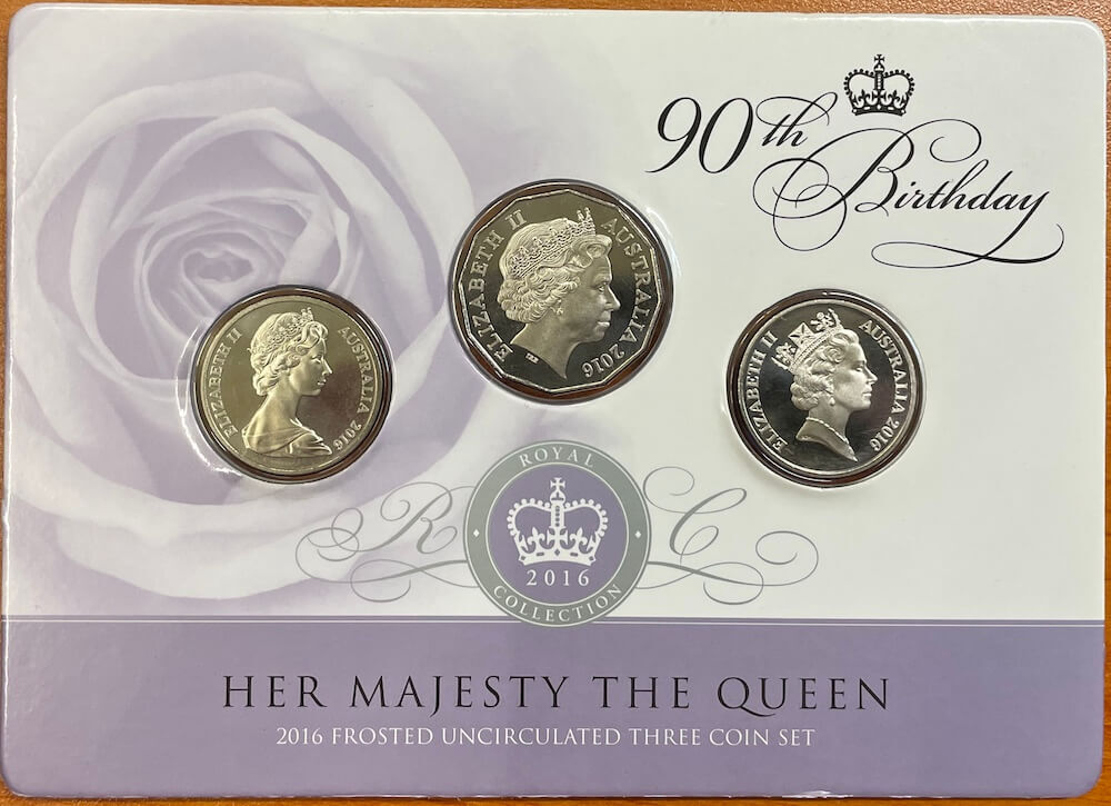 2016 50c 3 Coin Set QEII 90th Birthday product image