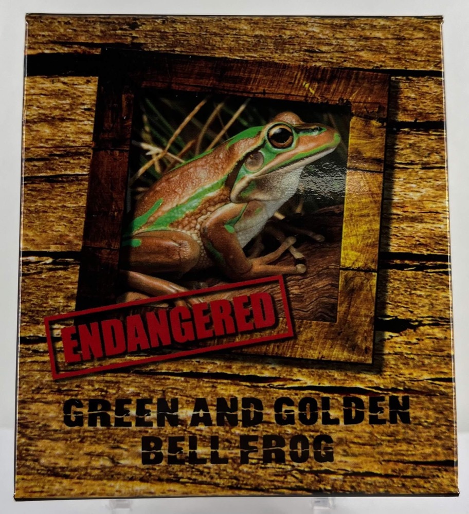 Tuvalu 2017 Silver 1 Dollar Proof - Green and Golden Bell Frog product image