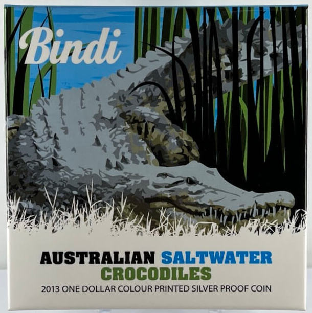 2013 Silver 1 Dollar Proof Australian Saltwater Crocodiles - Bindi product image