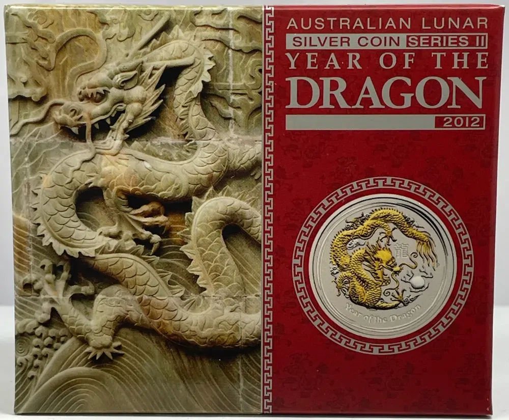 2012 Silver 1oz Gilded Coin Lunar - Year of the Dragon product image