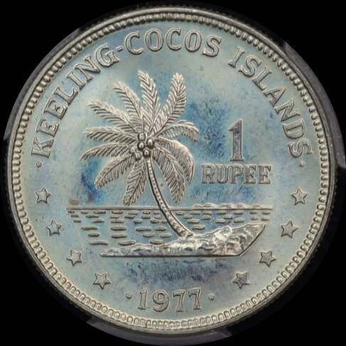 Keeling-Cocos Islands 1977 Copper-Nickel 1 Rupee KM# 7 PCGS MS66 product image