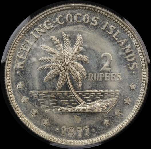 Keeling-Cocos Islands 1977 Copper-Nickel 2 Rupee KM# 6 PCGS MS63 product image