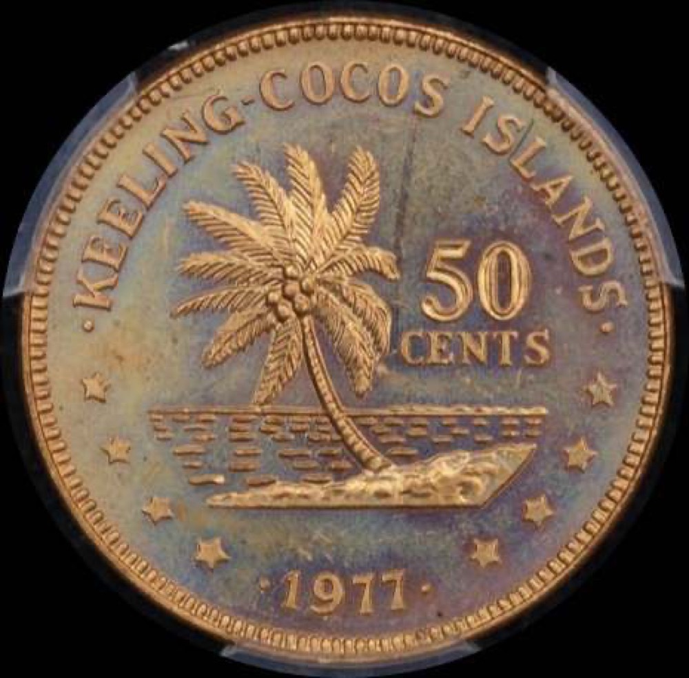 Keeling-Cocos Islands 1977 Copper 50 Cents KM# 4 PCGS MS64RD product image