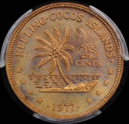 Keeling-Cocos Islands 1977 Copper 25 Cents KM# 3 PCGS MS64RD product image