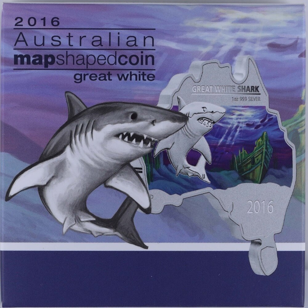 2016 Silver 1oz Proof Coin Map Shape - Great White  product image