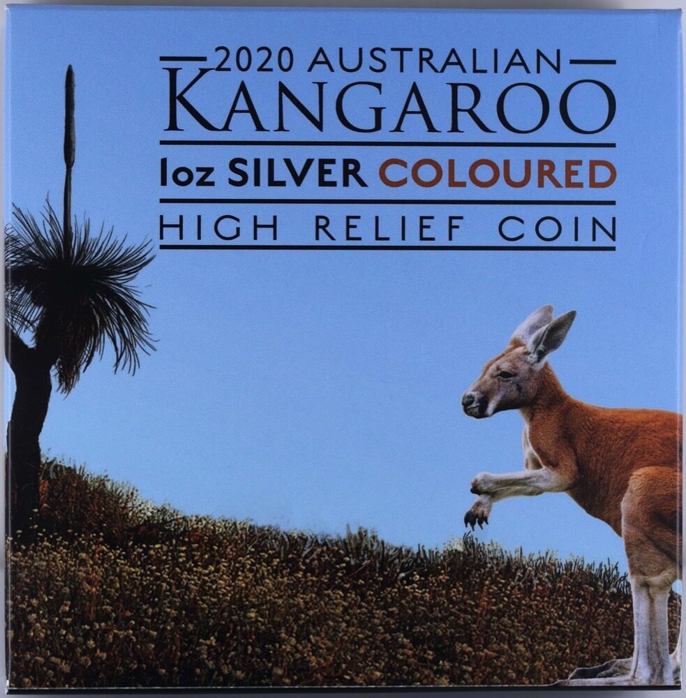 2020 Silver 1oz Coloured High Relief Coin Australian Kangaroo product image