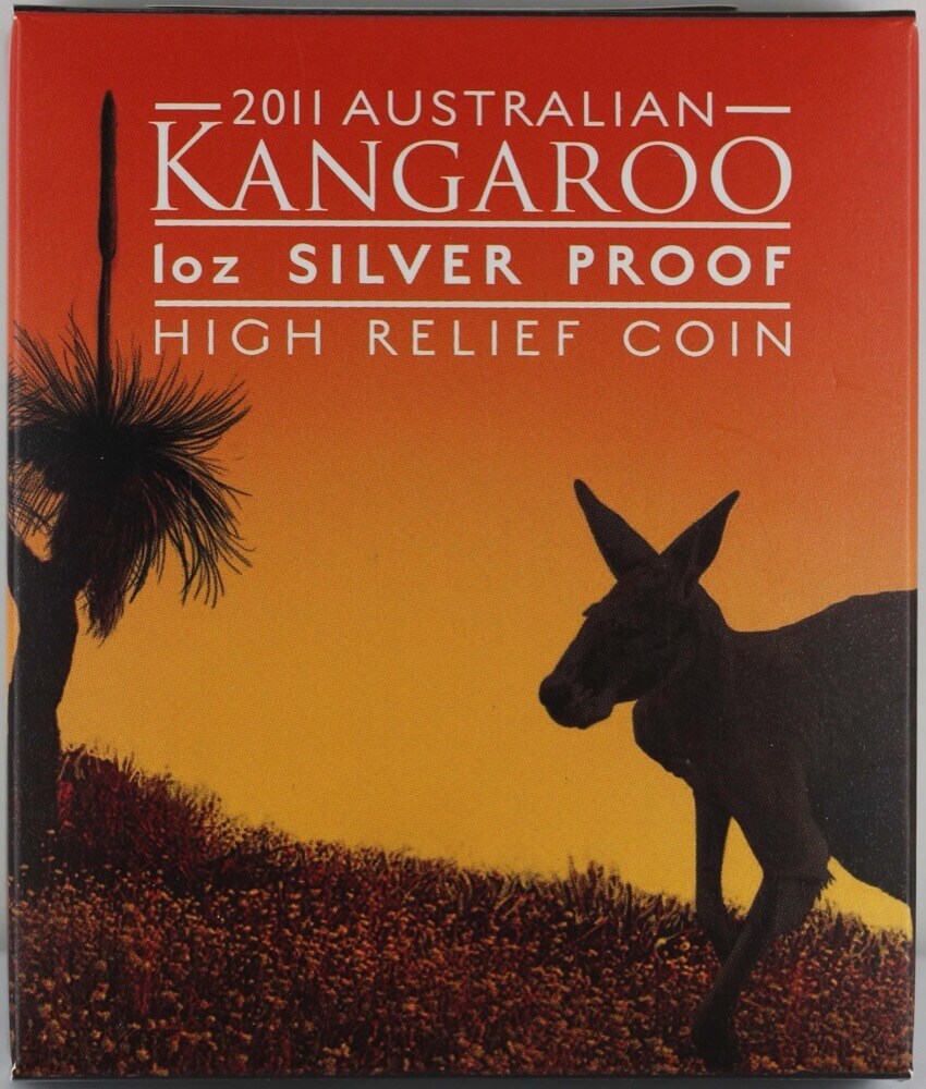 2011 Silver 1oz High Relief Proof Coin Australian Kangaroo product image