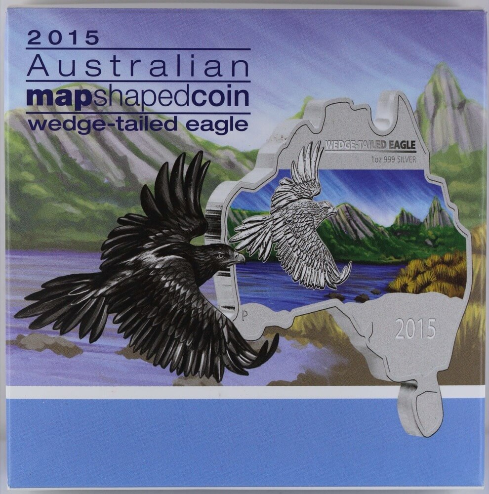 2015 Silver Map-Shaped 1oz Proof Coin Wedge-Tailed Eagle product image