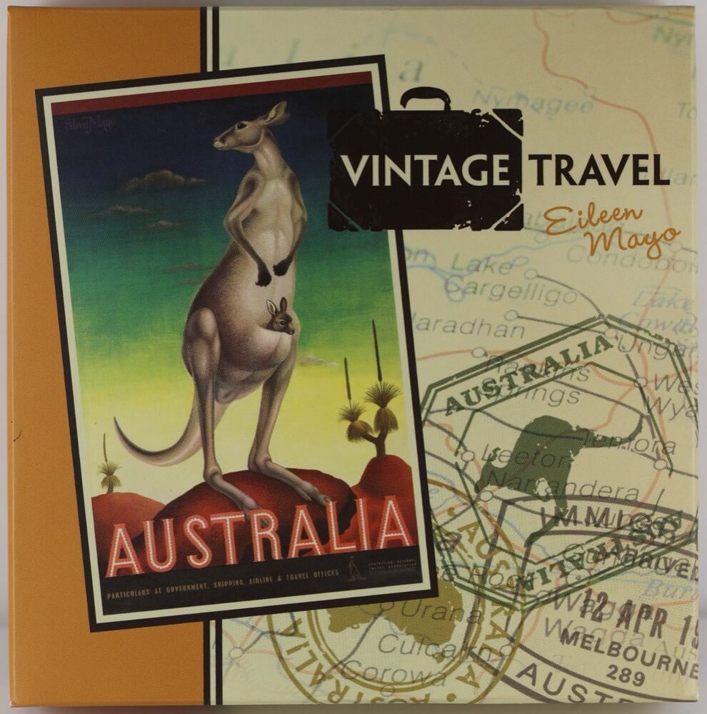 2014 Silver Rectangular 1oz Proof Coin Vintage Travel - Kangaroo product image