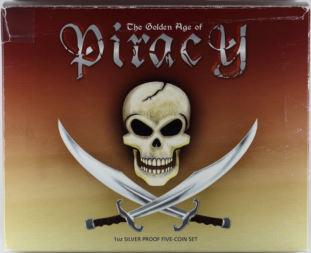 2009 Tuvalu Silver 1oz Proof 5 Coin Set Golden Age of Piracy product image