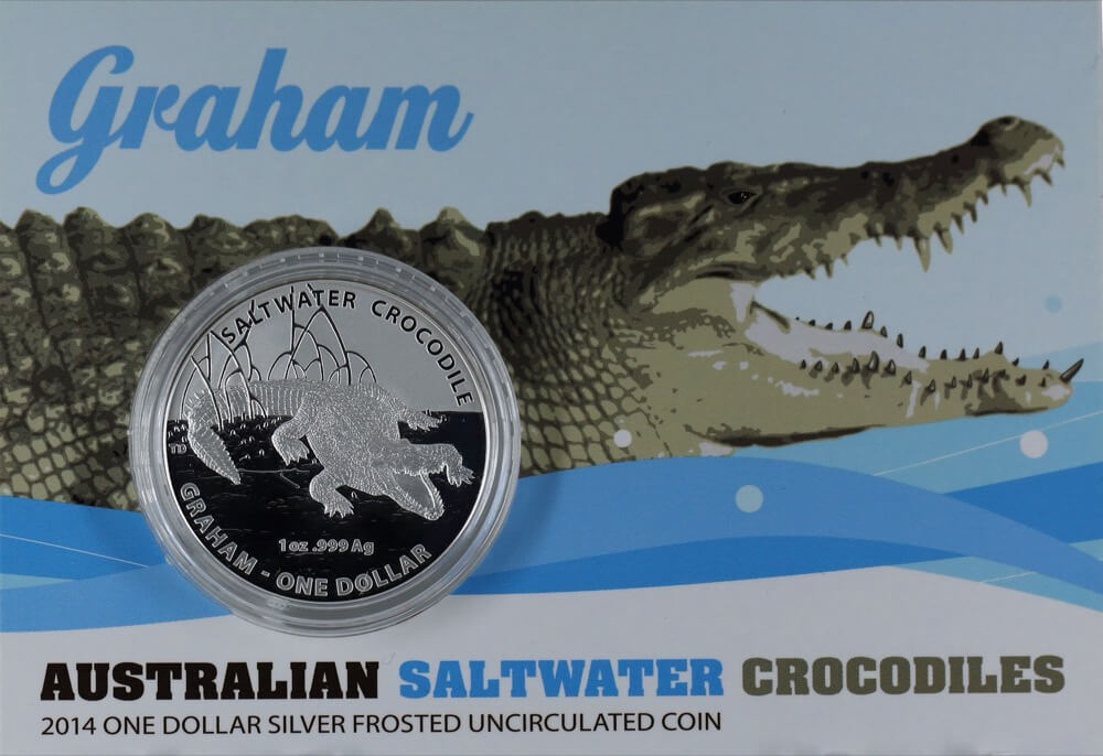 2014 Silver 1 Dollar Coin Saltwater Crocs - Graham product image