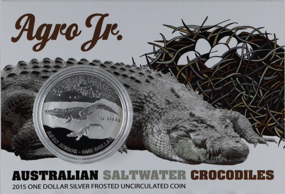 2015 Silver 1 Dollar Coin Saltwater Crocs - Agro Jr product image