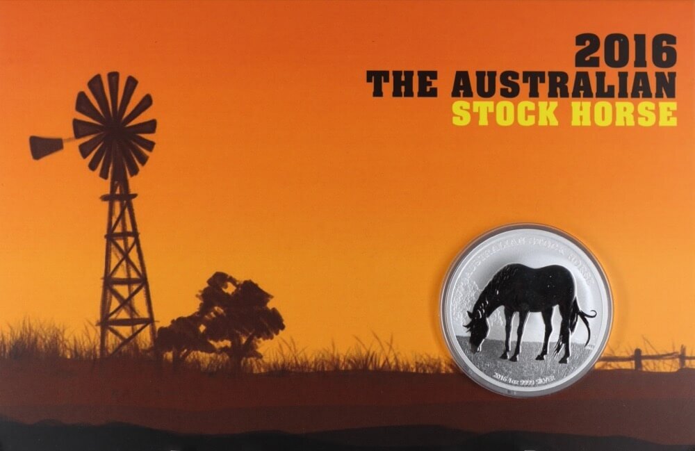 2016 Silver 1oz Coin on Card The Australian Stock Horse product image