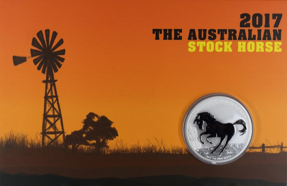 2017 Silver 1oz Coin on Card The Australian Stock Horse product image