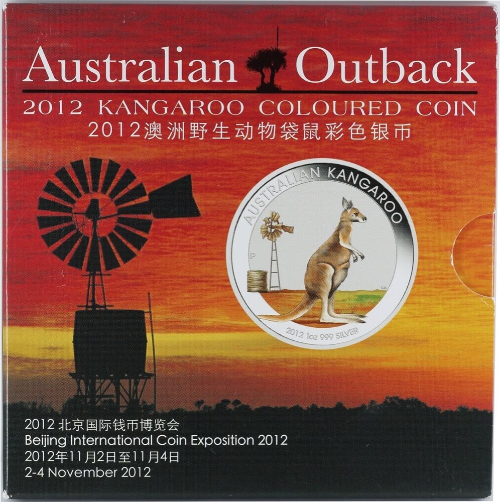 2012 Silver 1oz Coloured Coin Australian Outback Kangaroo product image