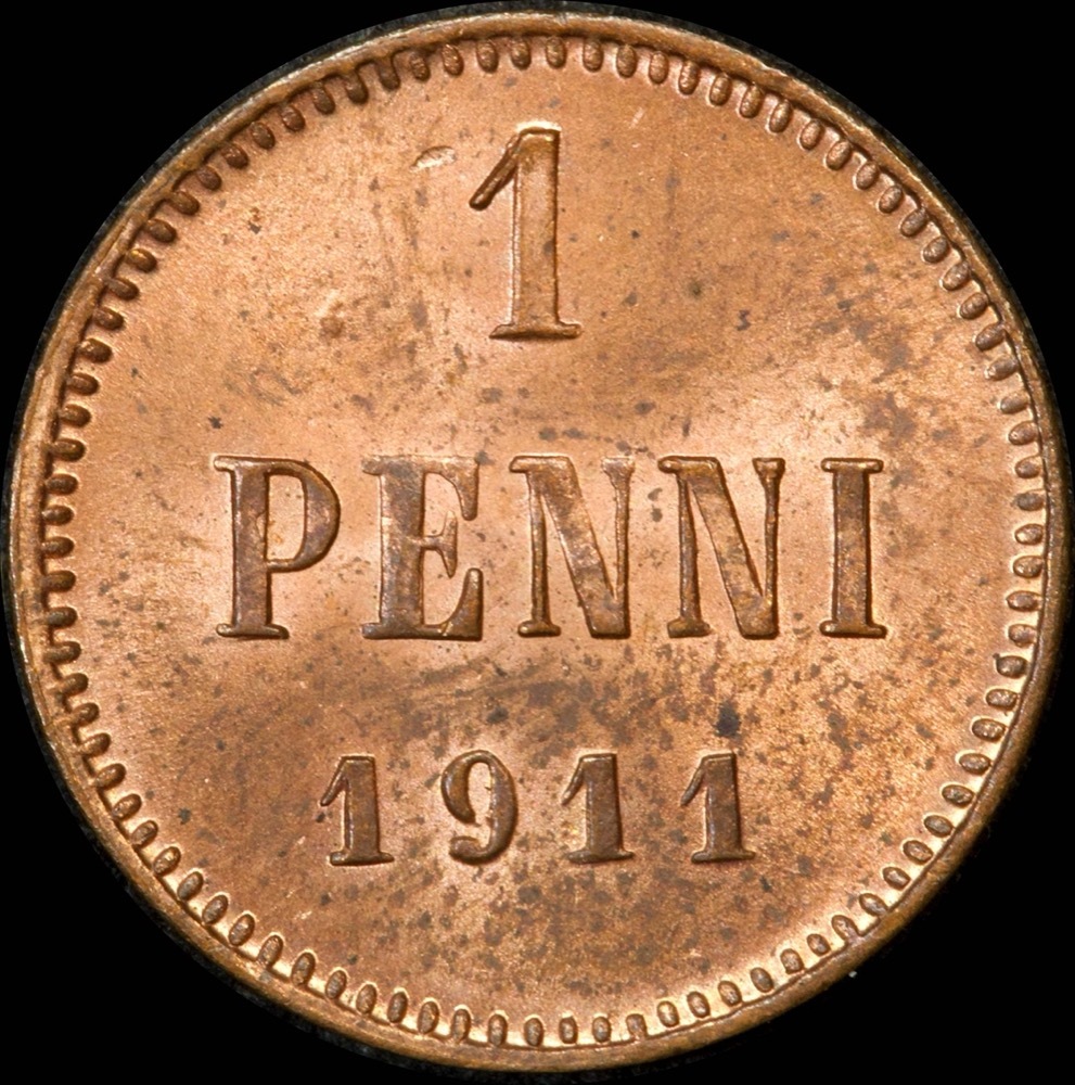 Finland 1916 Copper 1 Penni KM# 13 Gem Uncirculated product image