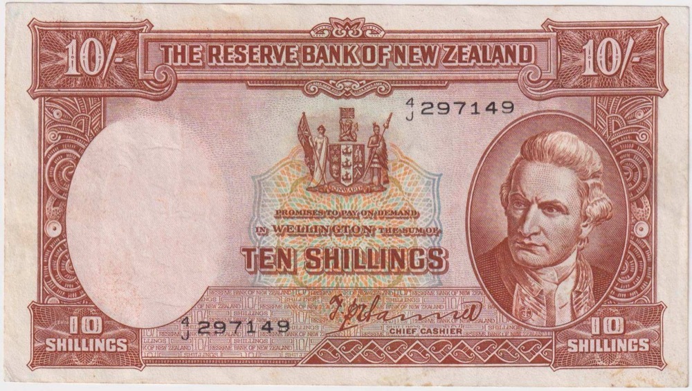 New Zealand 1940 10 Shillings P# 158 Extremely Fine product image