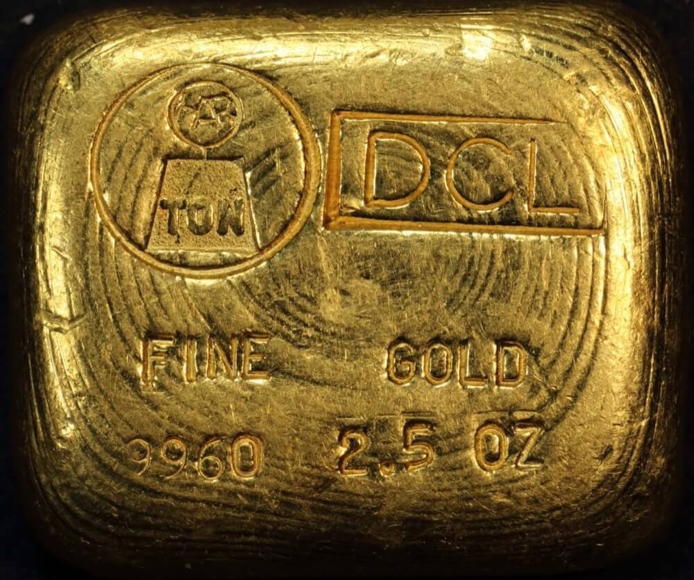 Vintage Gold 2.5 ozt Cast Ingot Harringtons / DCL 99.60% product image