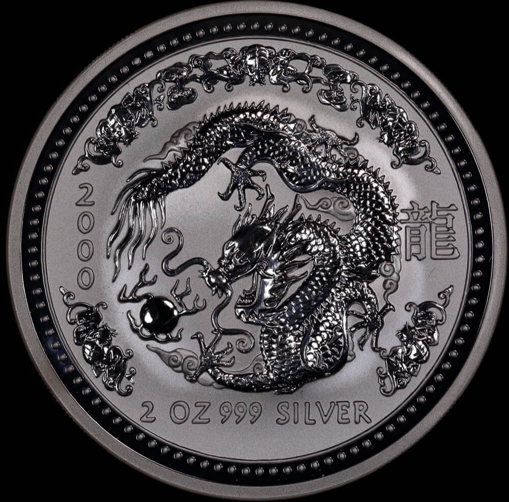 2000 Silver Lunar Two Ounce Unc Coin Series I Dragon product image