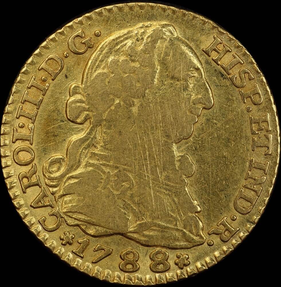 Spain 1788 Gold Escudo KM#434 good VF product image