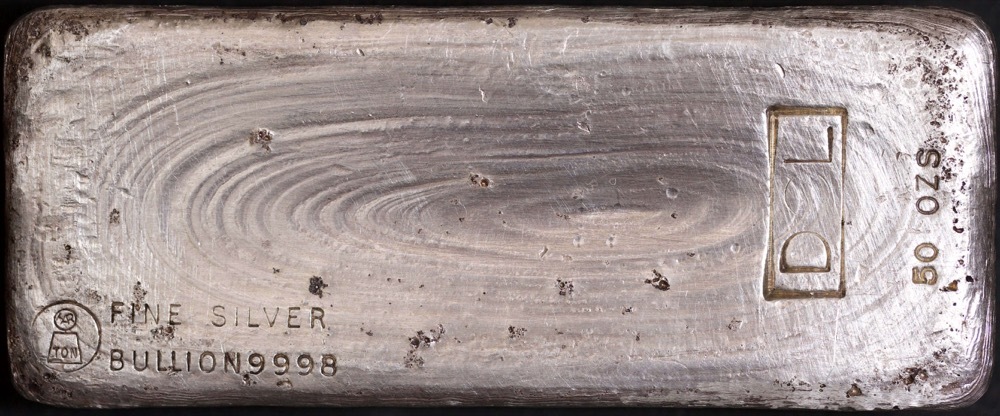Vintage Harringtons / DCL 50 ozt Cast Silver Ingot 99.98% product image