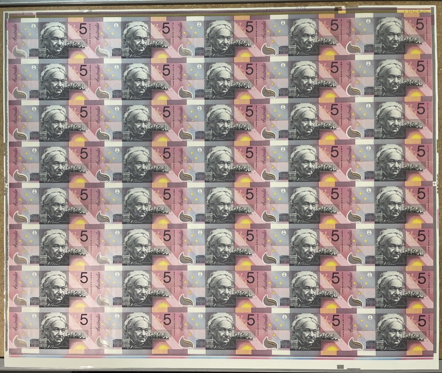 2001 5 Dollar Uncut Sheet of 40 Notes Federation product image