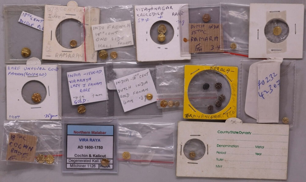 Group of 25 Indian Gold and Silver Fanams product image