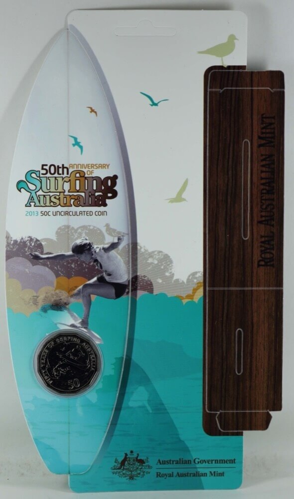 2013 50c Coin Uncirculated Anniversary of Surfing product image