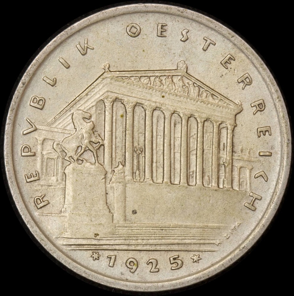 Austria 1925 Silver 1 Schilling KM#2840 about Unc product image
