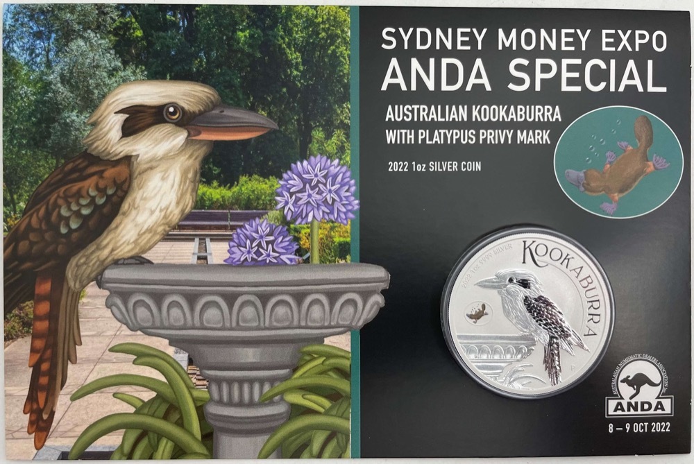 2022 Silver 1oz Kookaburra Coloured Platypus Privy Mark - Sydney Money Expo product image