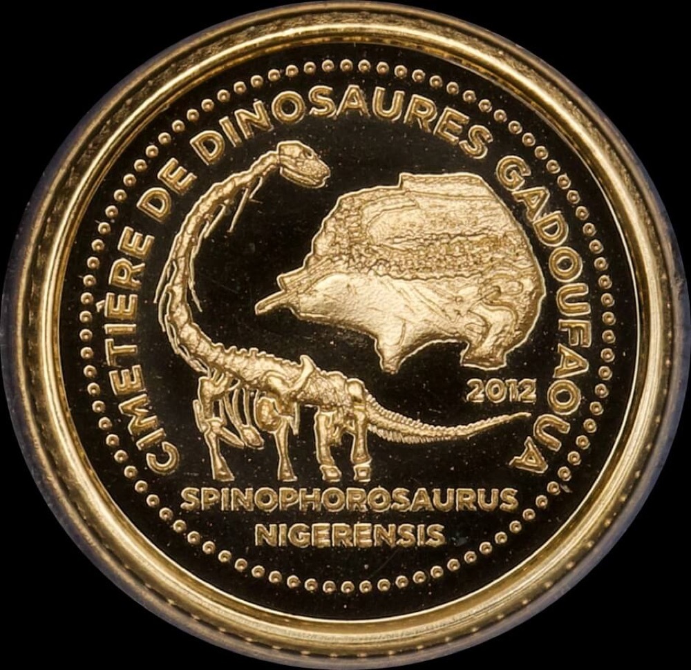 Republic of Niger 2012 Gold 1500 CFA Francs Dinosaur Cemetery product image