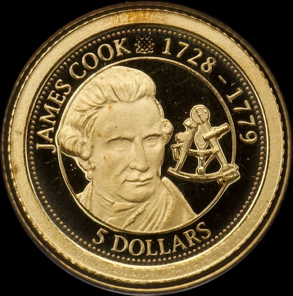 Cook Islands 2012 Gold 5 Dollars Captain Cook product image