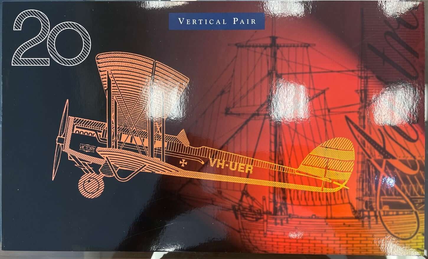 1998 20 Dollars Uncut Vertical Pair Deluxe Black Serials product image