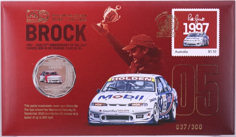 2022 50 Cent PNC Peter Brock Perth Stamp Coin Show Gold Overprint product image