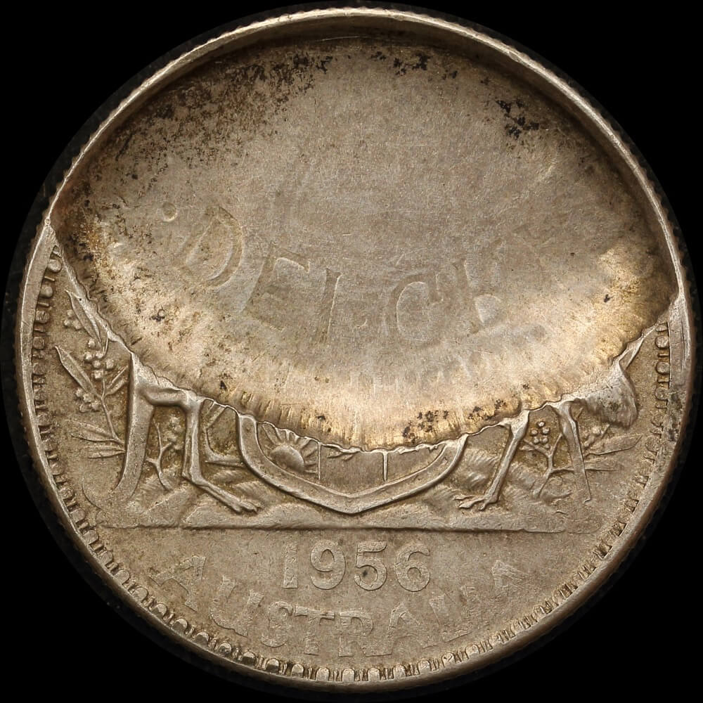1956 Florin Obverse Elliptical Brockage Error Extremely Fine product image