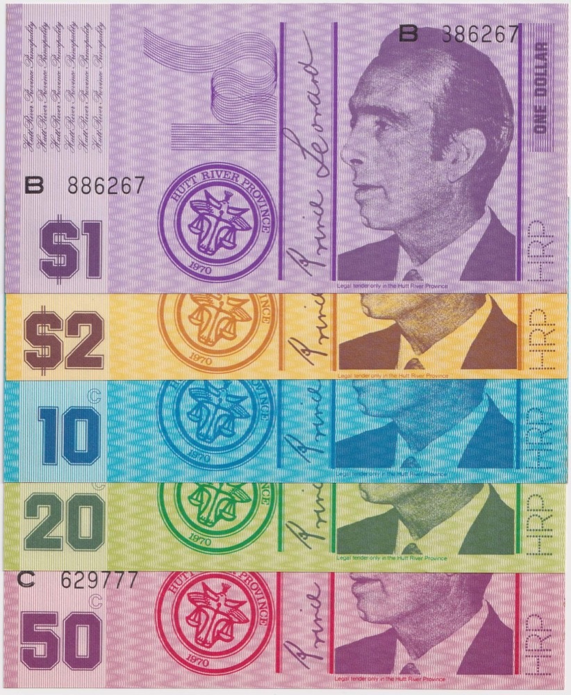 Hutt River Province (Australia) 1974 Set of 5 Banknotes Uncirculated product image