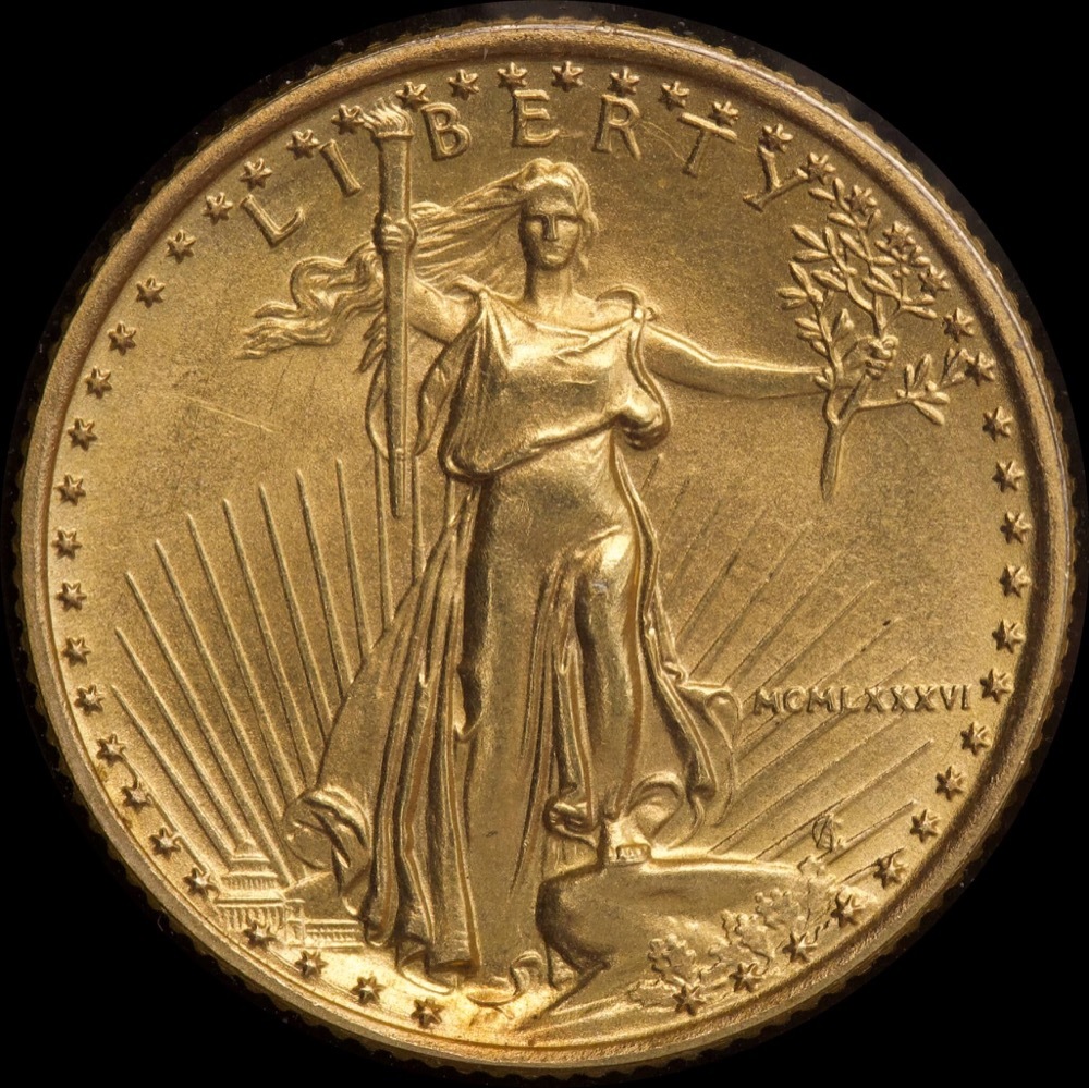 USA 1986 Gold 5 Dollars 1/10oz Liberty Uncirculated product image
