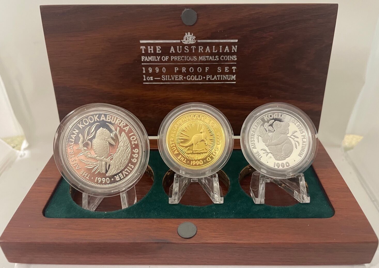 1990 Gold Platinum Silver Family of Precious Metals Proof Coin Set product image
