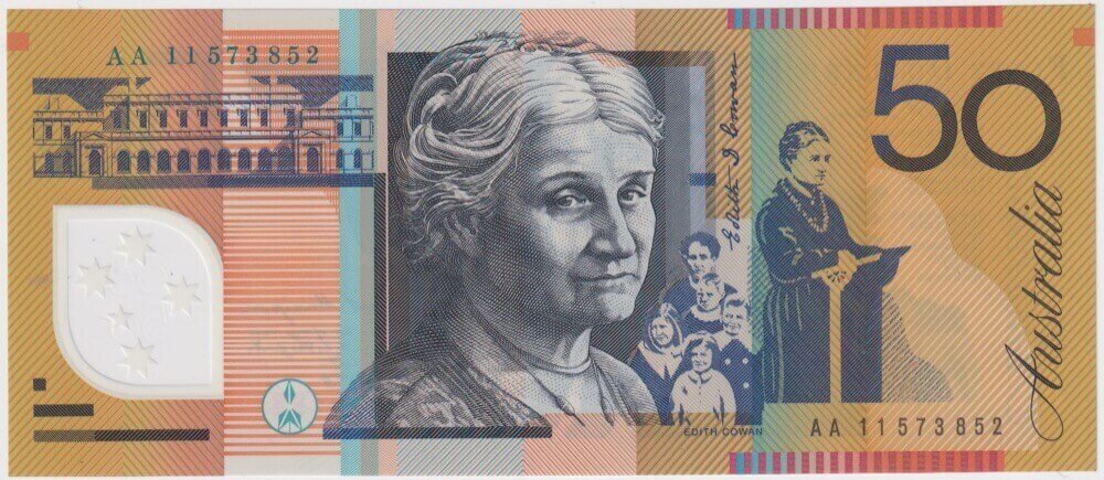 2011 $50 Note MacFarlane/Evans AA11 First Prefix R521eF Uncirculated product image