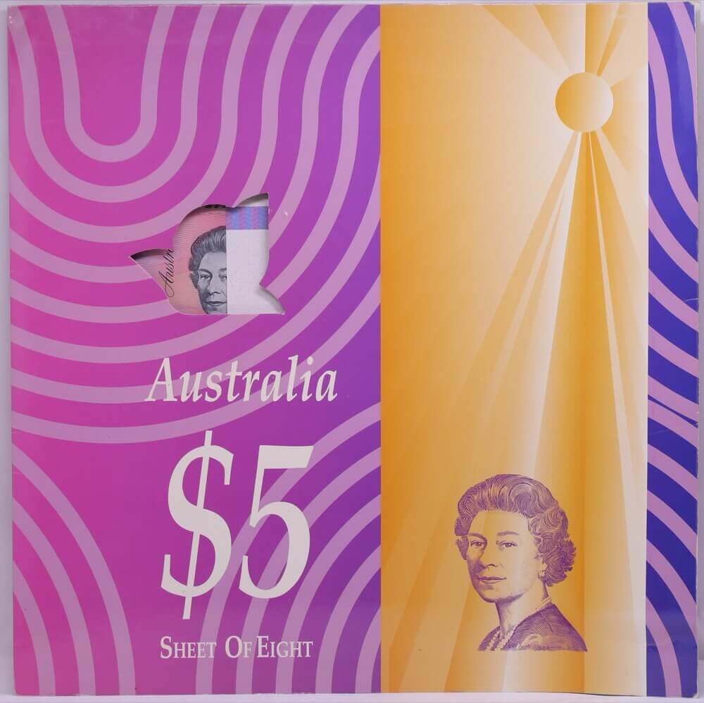 1997 5 Dollars Uncut Block of Eight - Hong Kong Handover product image